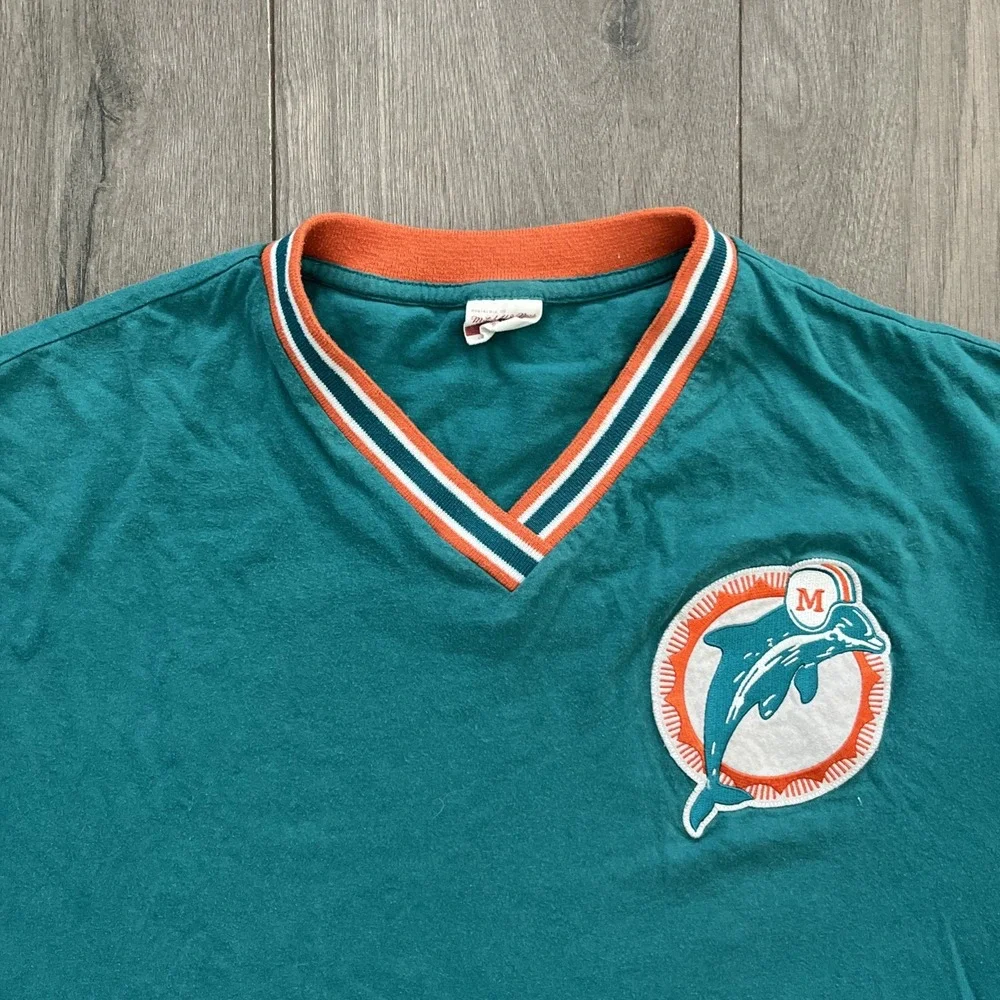 Mitchell & Ness NFL Throwbacks T Shirt Green Orange Short Sleeve Mens XL
